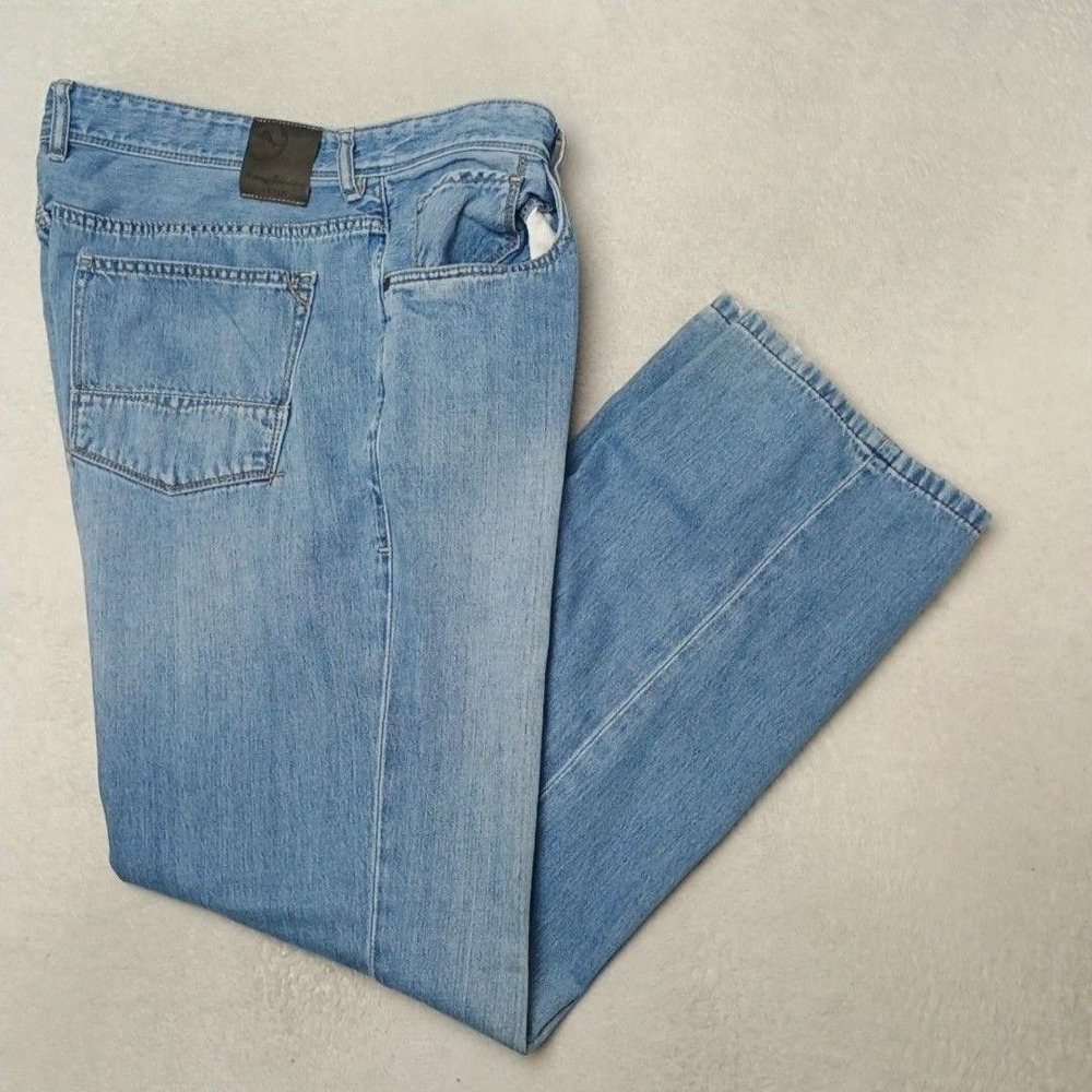 Tommy Bahama Jeans Mens 38x32 Blue Cayman Island Relaxed Straight Denim Cotton